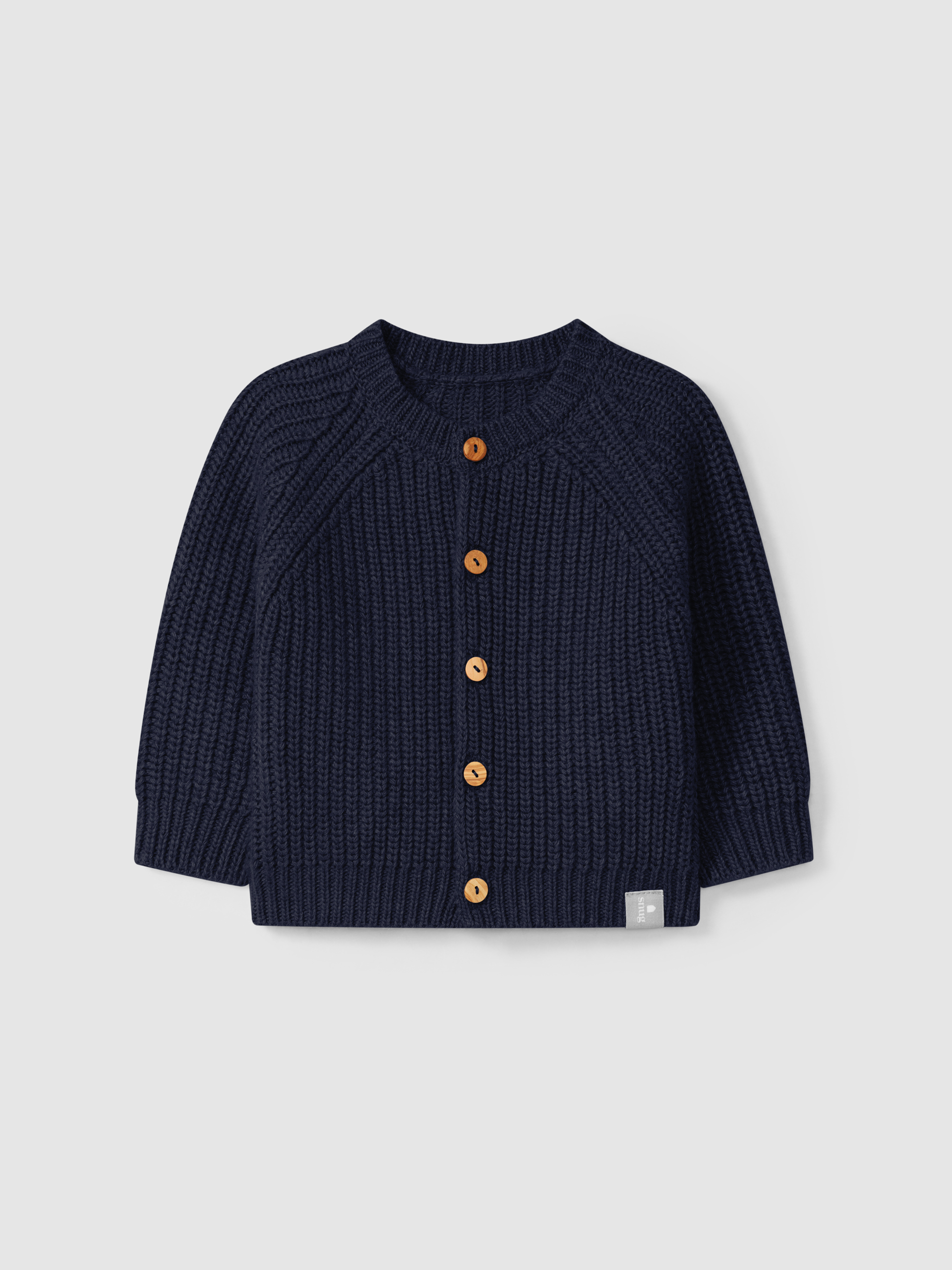 Knitted cardigan with a round neckline