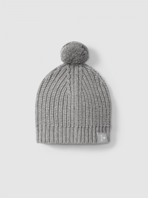 Bonnet tricoté pompon Bonnet tricoté pompon