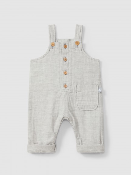 Triple gauze dungarees with pocket Triple gauze dungarees with pocket