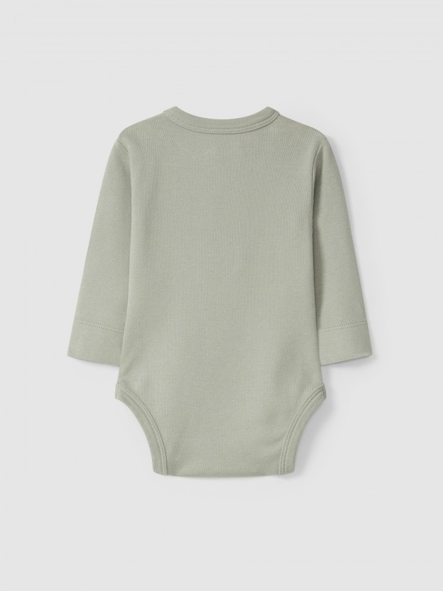 Collarless bodysuit in organic cotton jersey Collarless bodysuit in organic cotton jersey