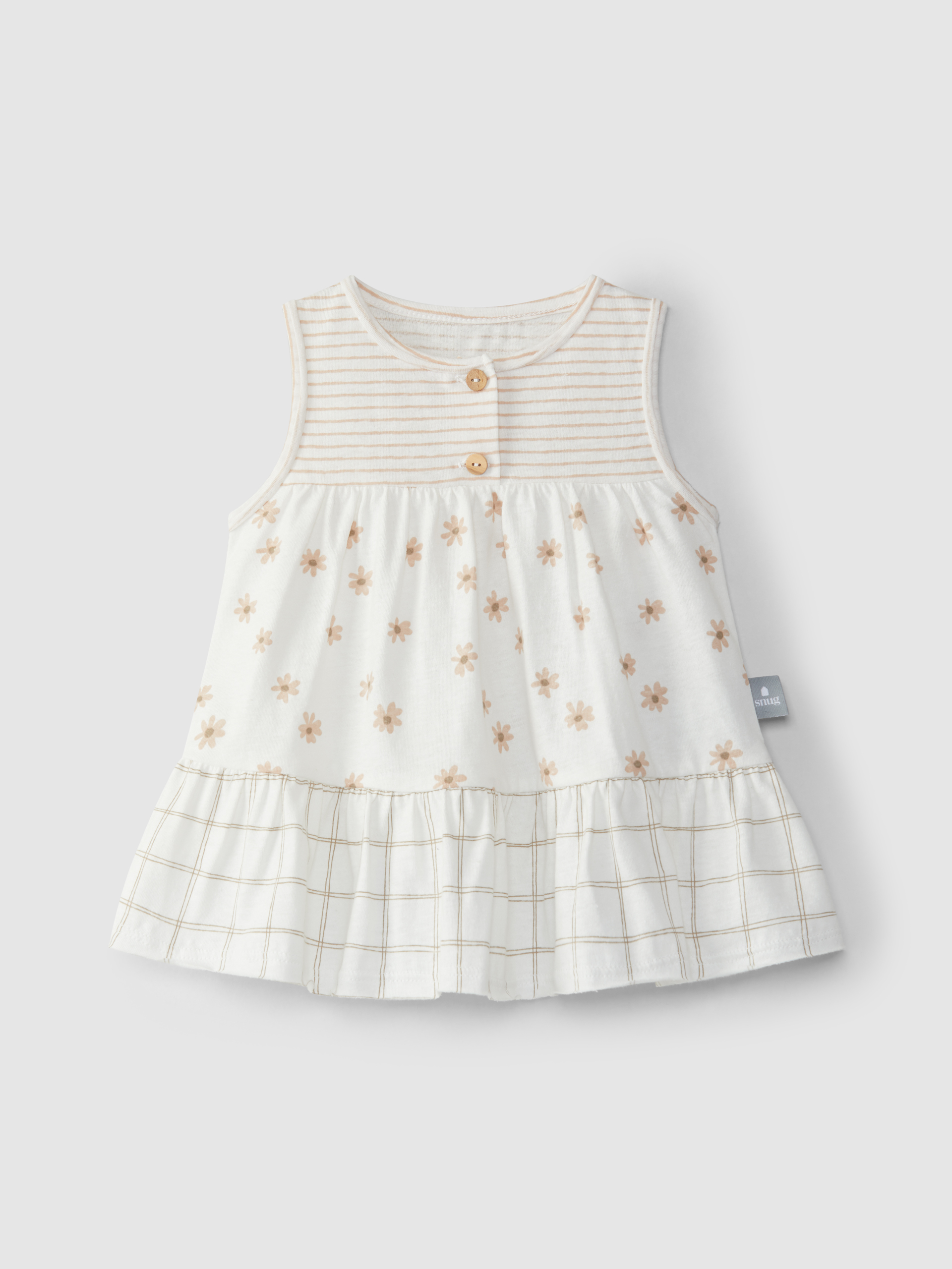 Dress checkered and flowers