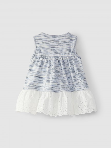 Dress in jersey with English embroidery ruffle Dress in jersey with English embroidery ruffle
