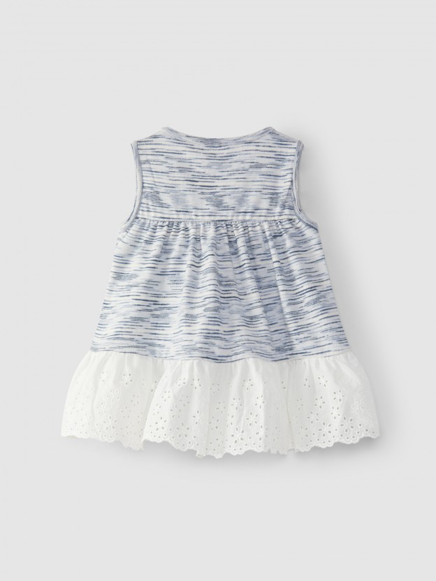 Dress in jersey with English embroidery ruffle Dress in jersey with English embroidery ruffle