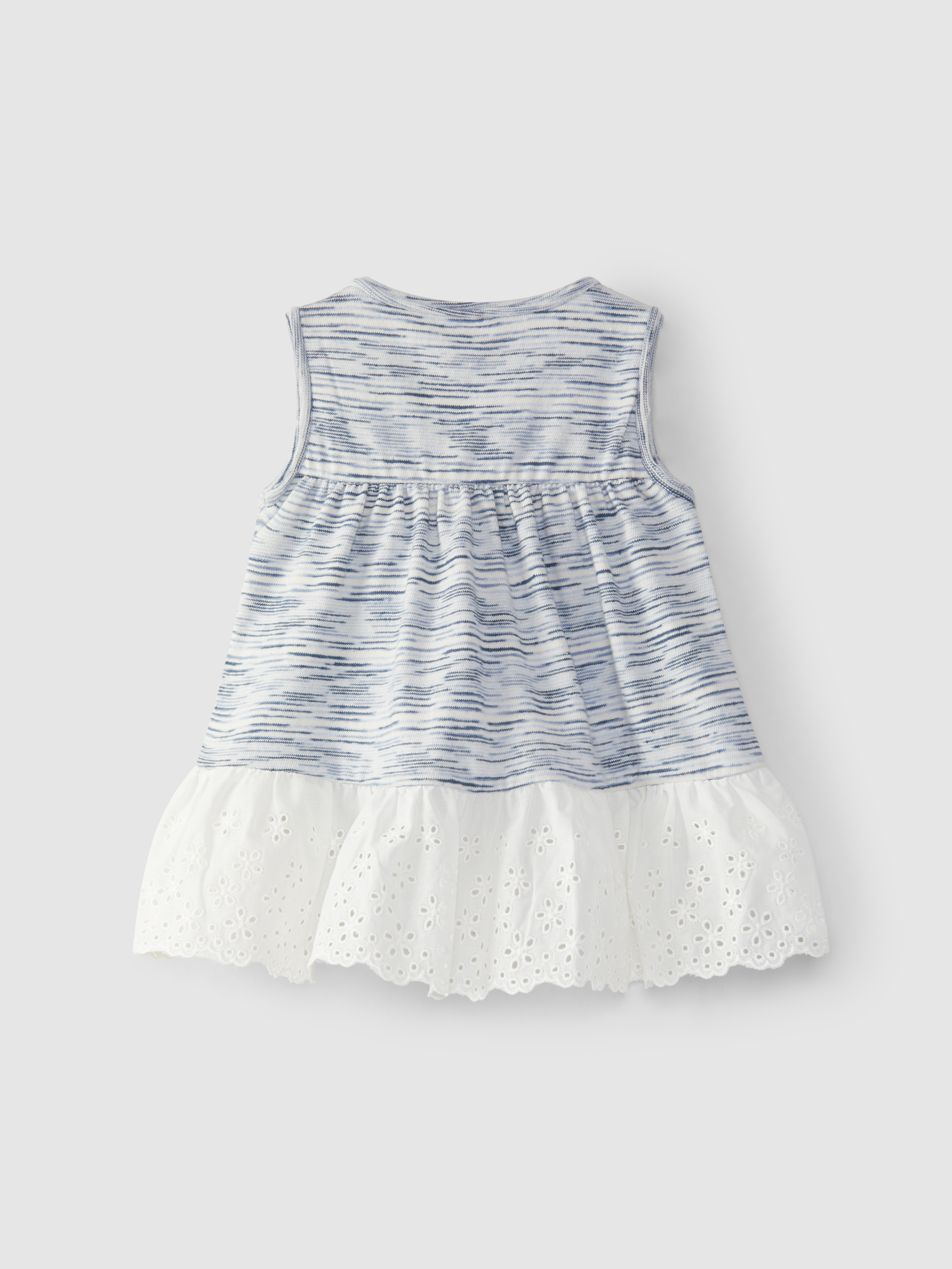 Dress in jersey with English embroidery ruffle