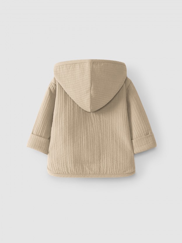 Plain hooded jacket