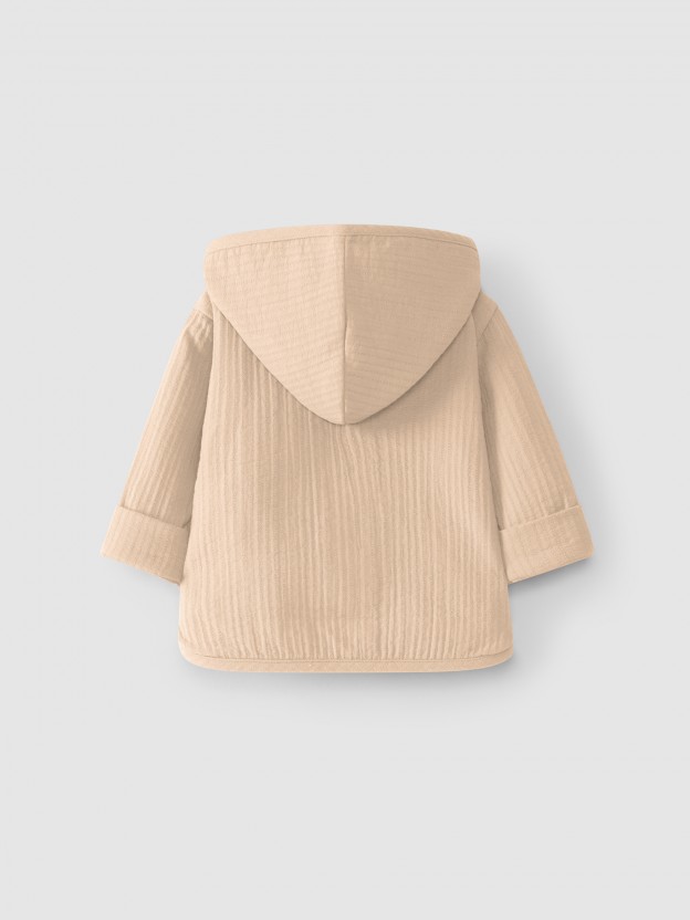Plain hooded jacket