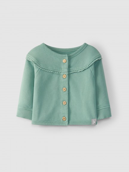 Plush jacket crochet lace