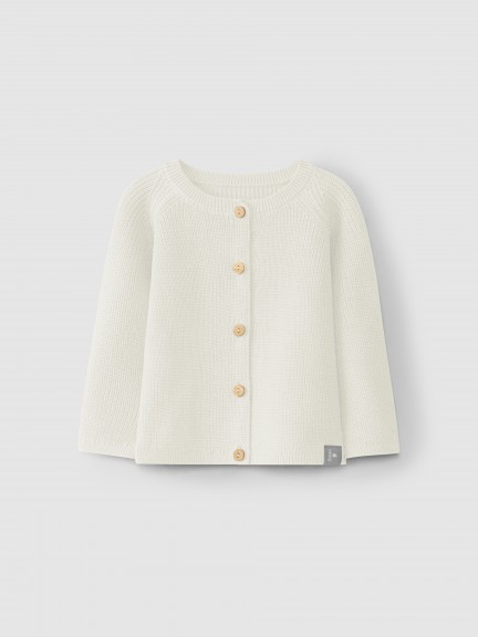Knitted cardigan pearl stitch