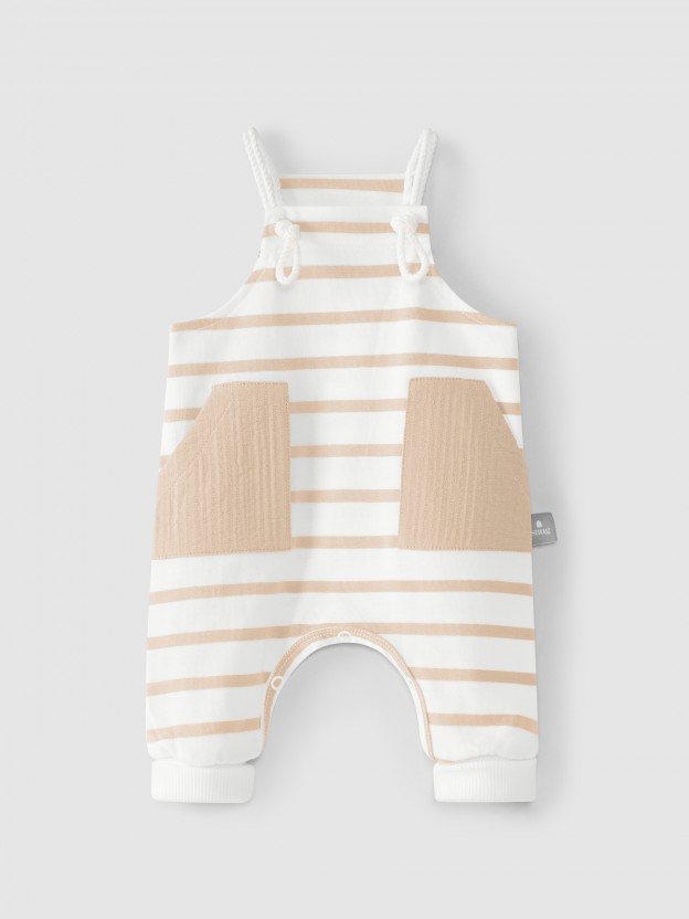Striped dungarees with pockets Striped dungarees with pockets