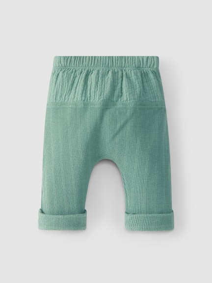 Waffle weave pull-up pants Waffle weave pull-up pants