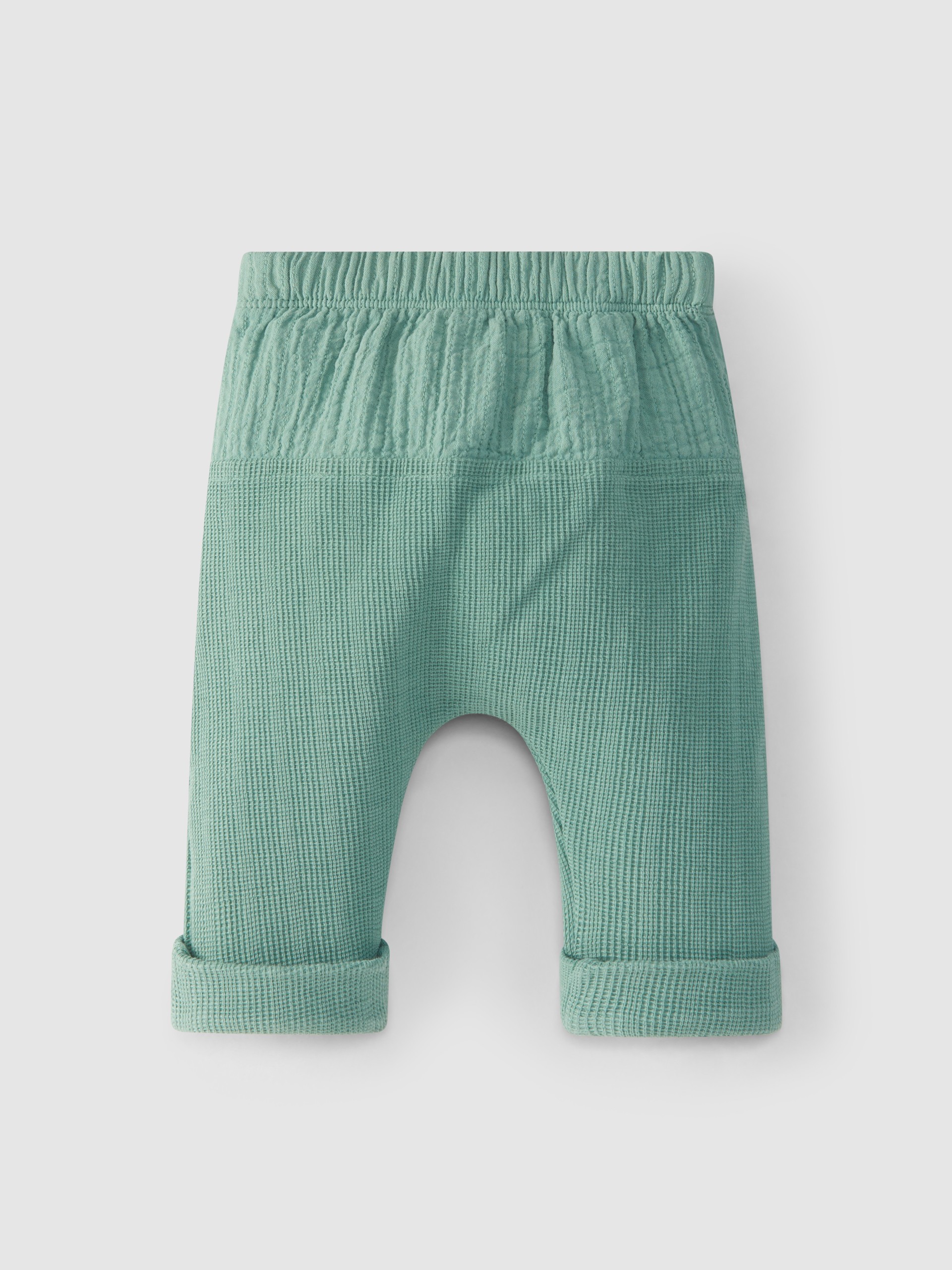 Waffle weave pull-up pants