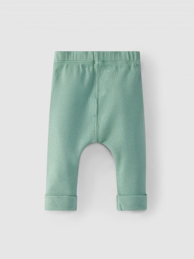 Leggings de punto acanalado