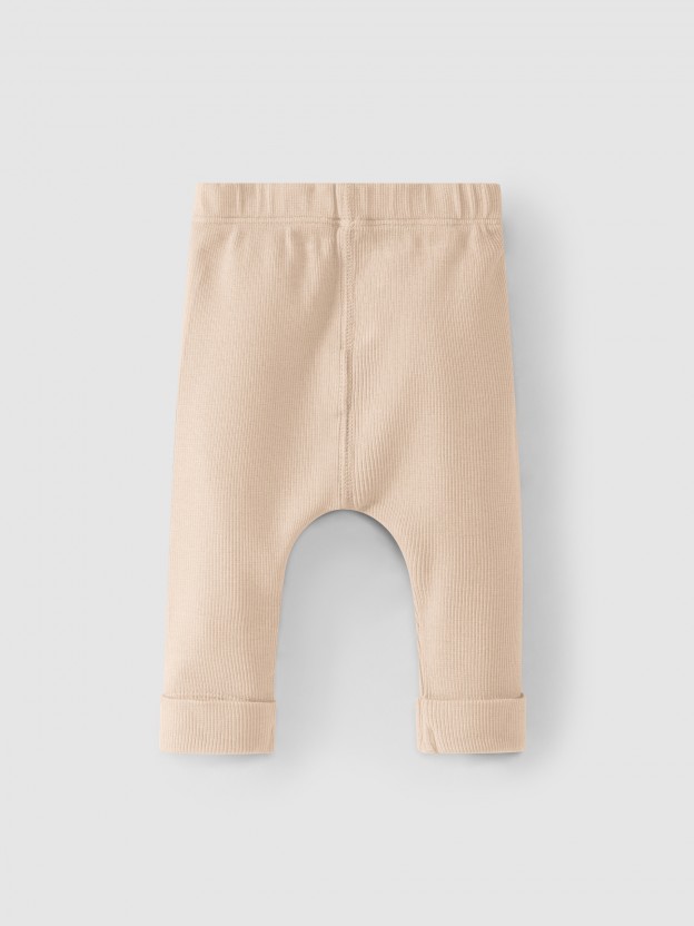 Leggings de punto acanalado
