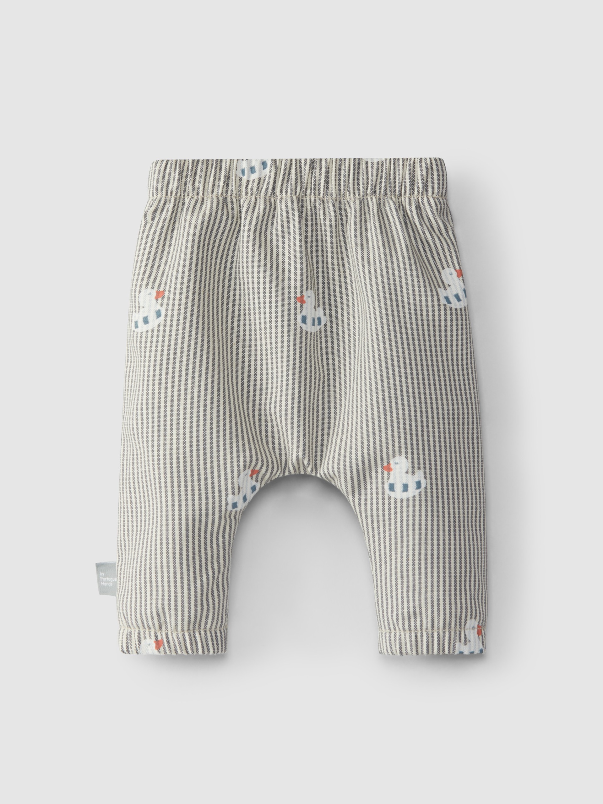 Pull-up pants in denim canvas with duckie