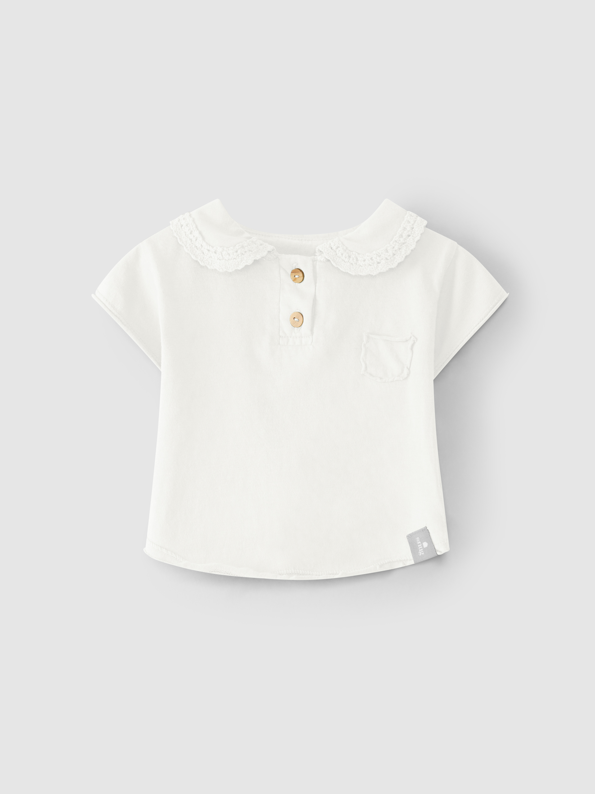 Polo shirt crochet lace collar