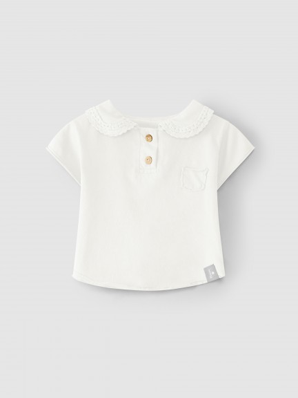 Polo shirt crochet lace collar Polo shirt crochet lace collar