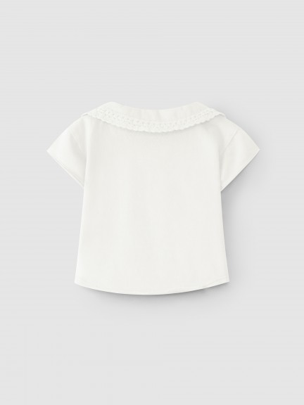 Polo shirt crochet lace collar Polo shirt crochet lace collar