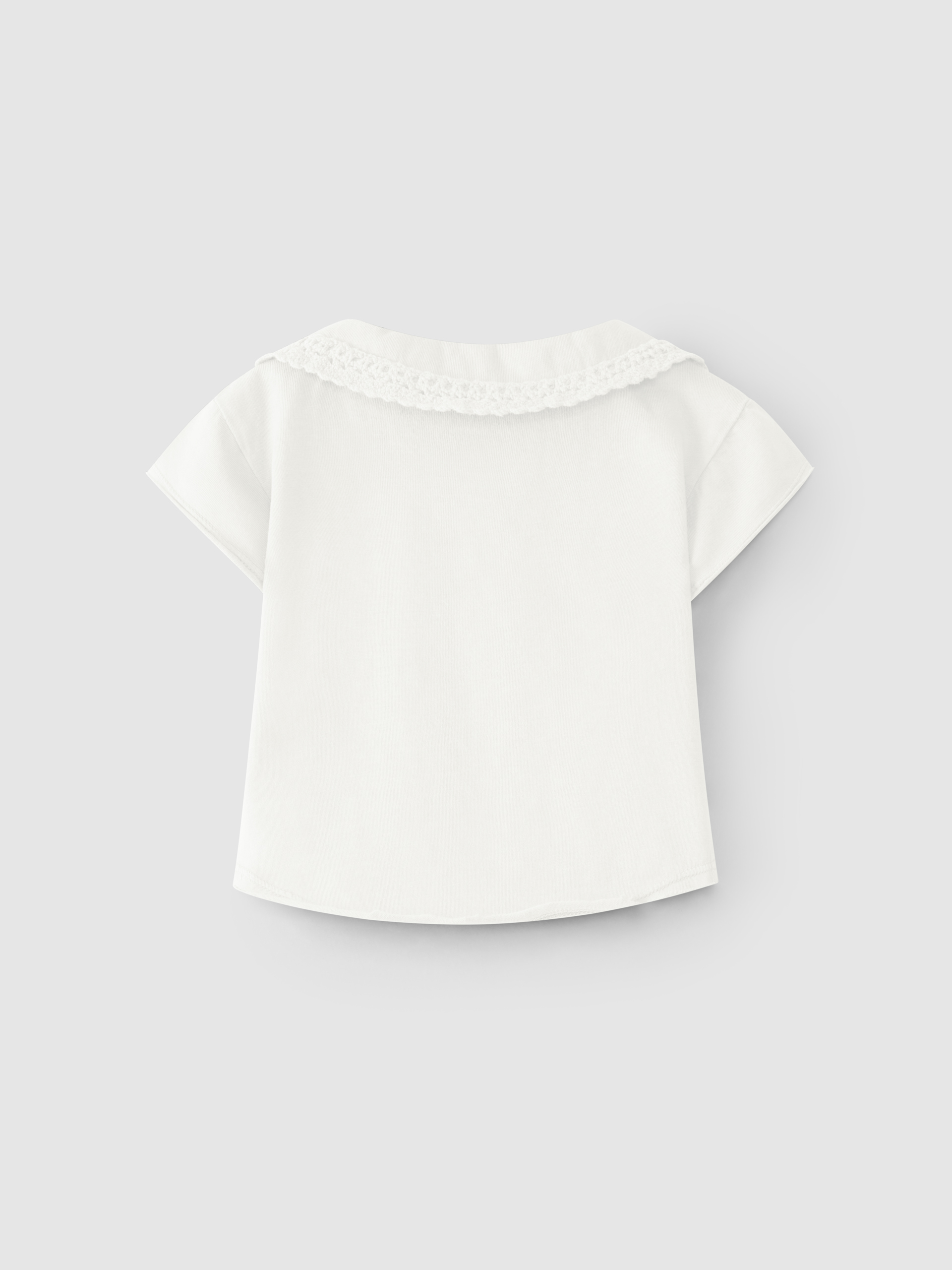 Polo shirt crochet lace collar