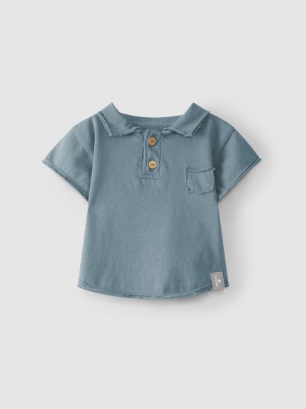 Plain polo shirt with pocket