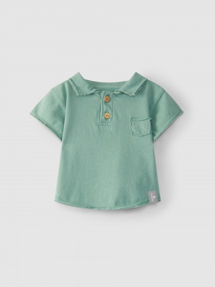 Plain polo shirt with pocket