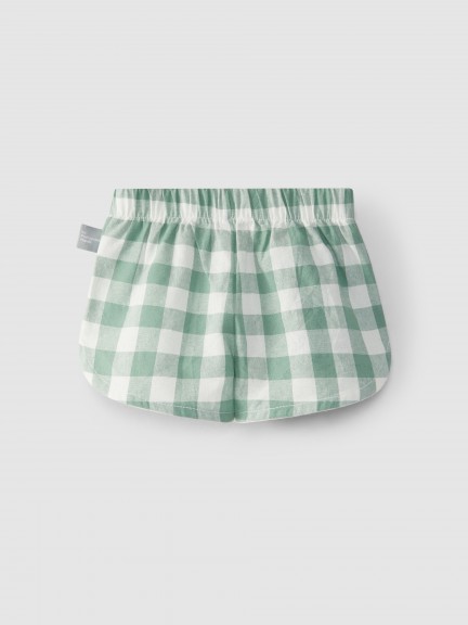 Pull-up shorts checkered with embroidery Pull-up shorts checkered with embroidery