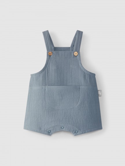 Plain dungaree shorts with pocket