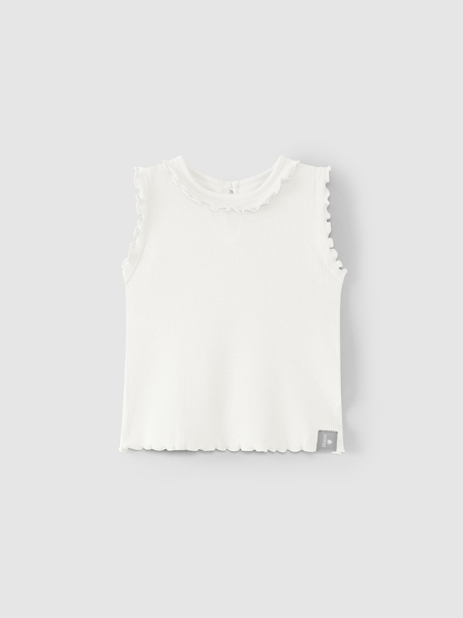 Camiseta de punto canalé con volante