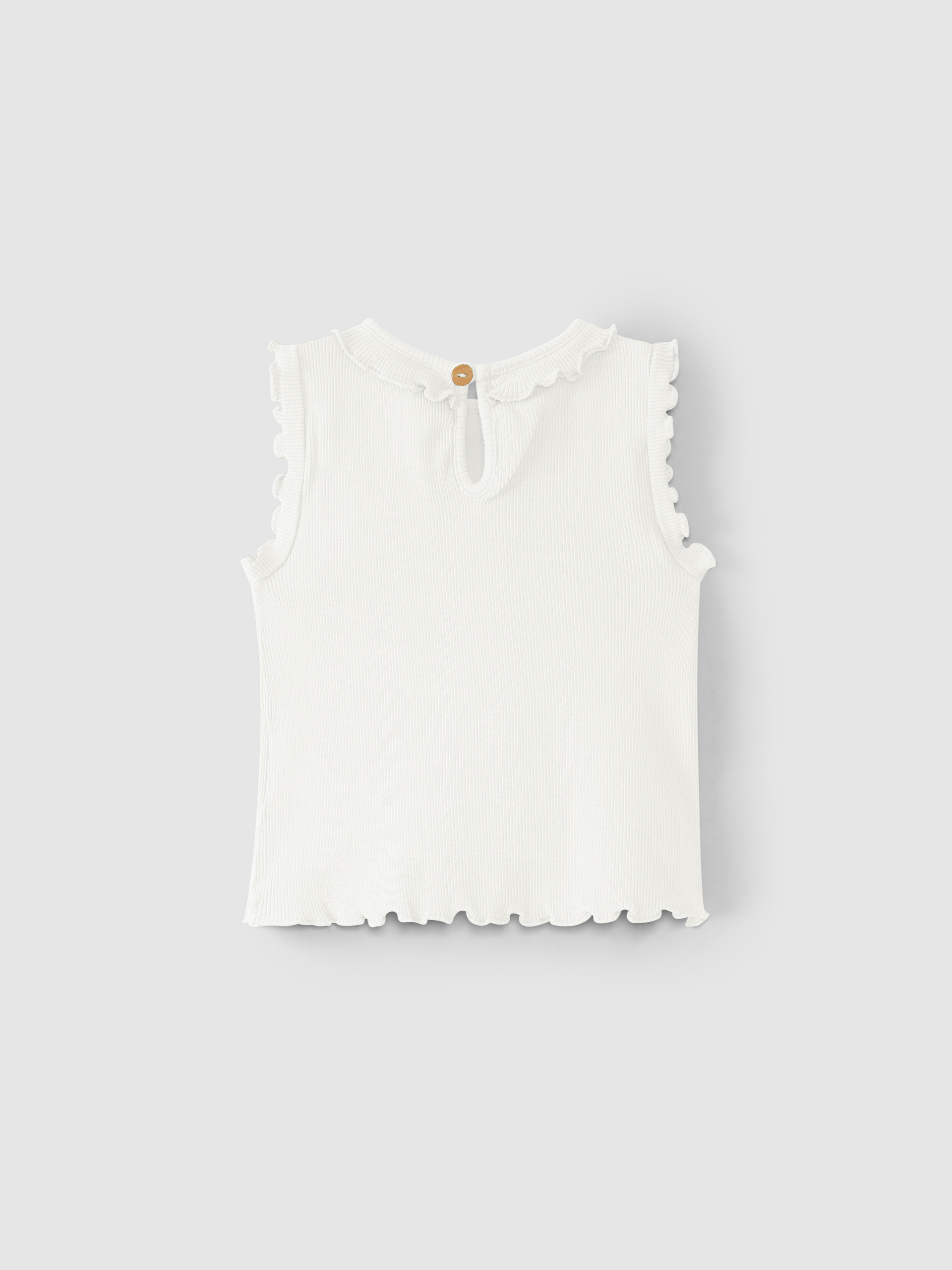 Camiseta de punto canalé con volante