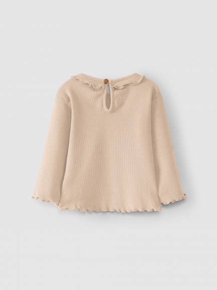 Ribbed jersey longsleeve with ruffle Ribbed jersey longsleeve with ruffle