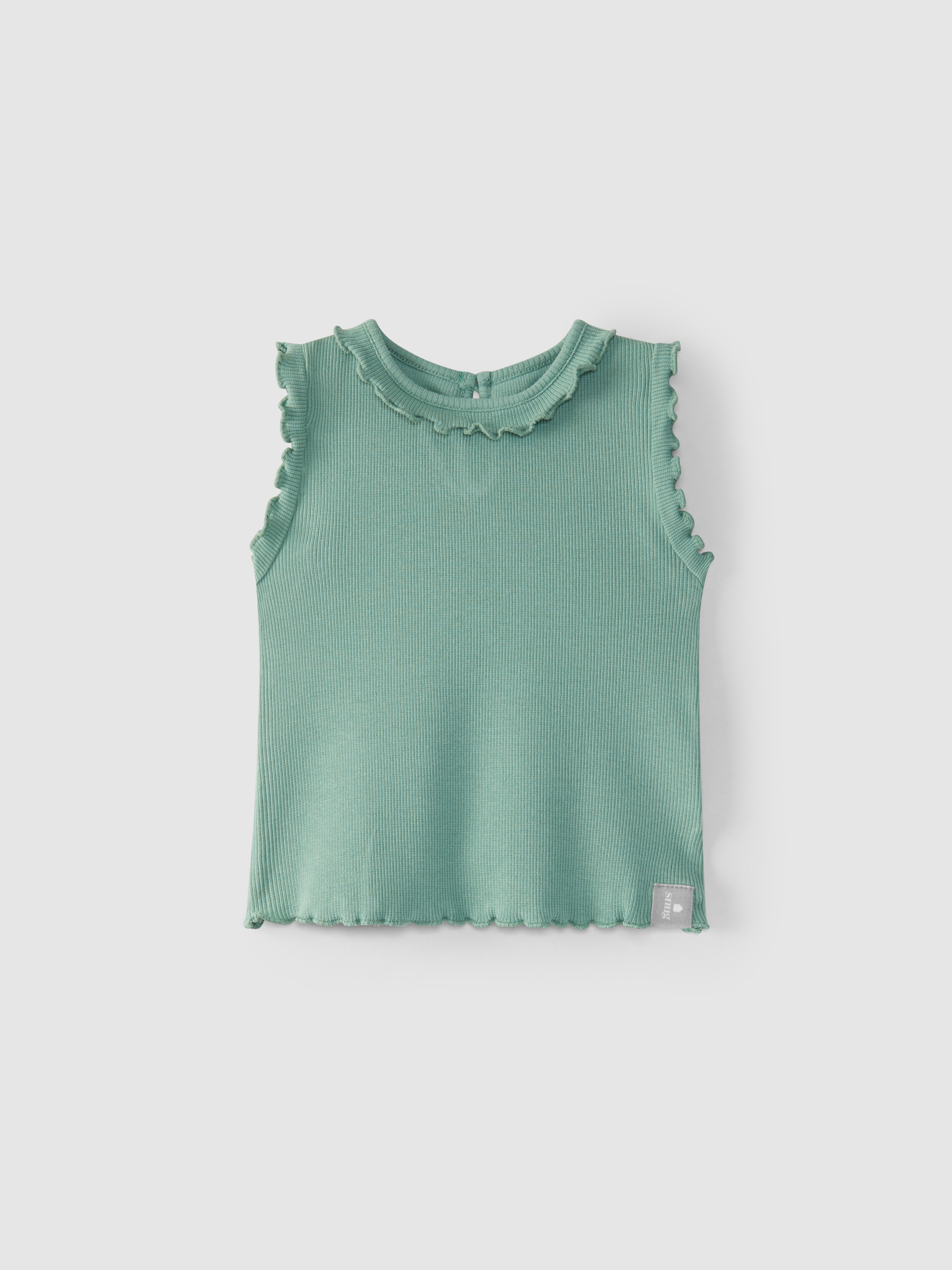 Camiseta de punto canalé con volante