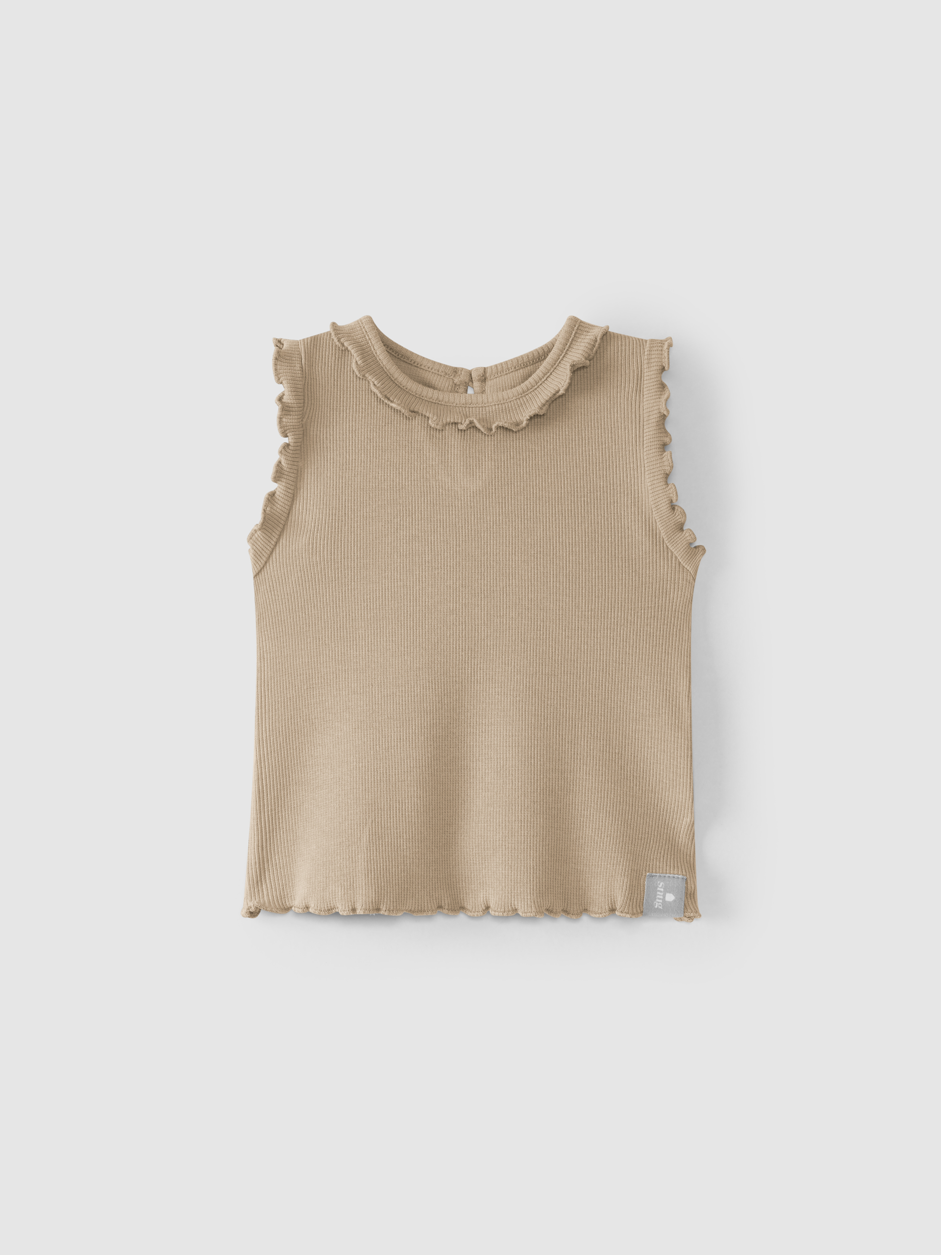 Camiseta de punto canalé con volante