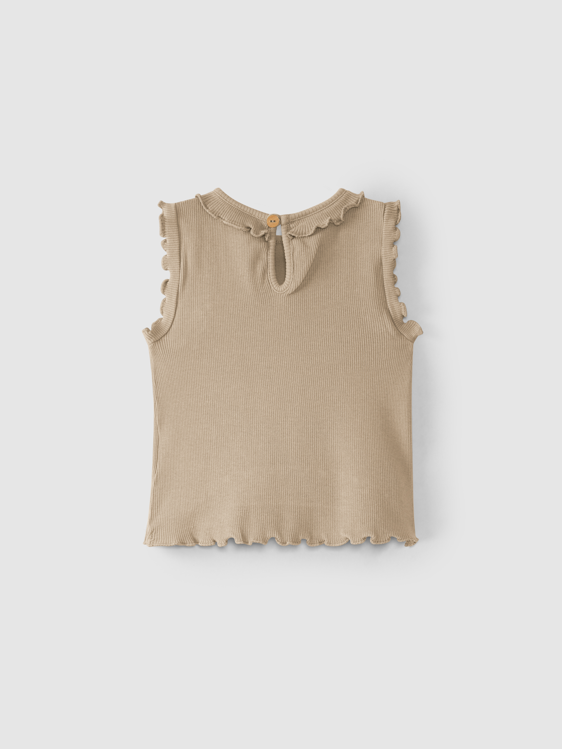 Camiseta de punto canalé con volante
