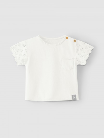 T-shirt sleeves English embroidery T-shirt sleeves English embroidery