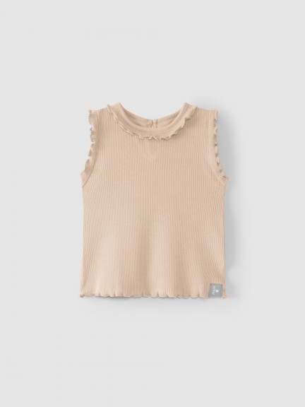 Camiseta de punto canal� con volante