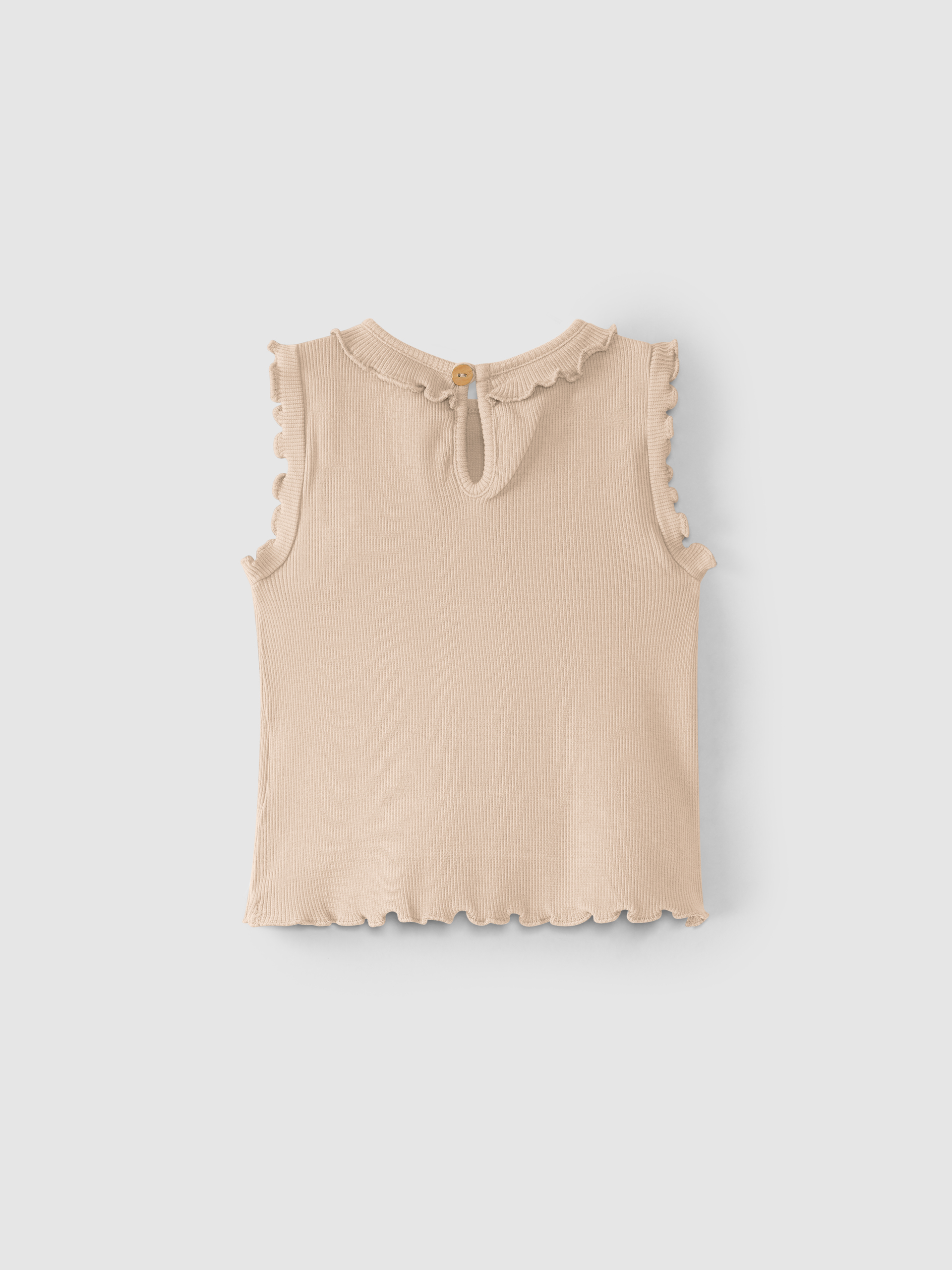 Camiseta de punto canalé con volante