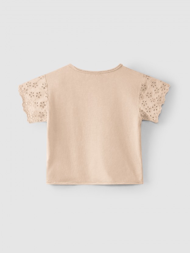 T-shirt sleeves English embroidery T-shirt sleeves English embroidery