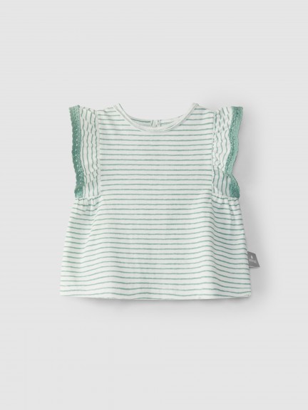 Striped top ruffled sleeves Striped top ruffled sleeves