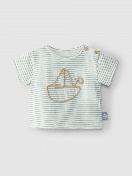 Embroidered T-Shirt with drawstring Embroidered T-Shirt with drawstring