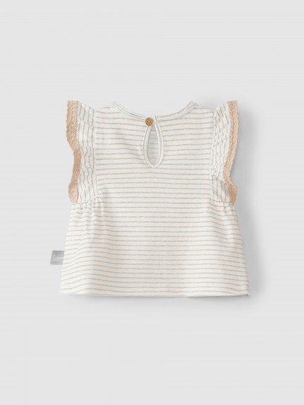 Striped top ruffled sleeves Striped top ruffled sleeves