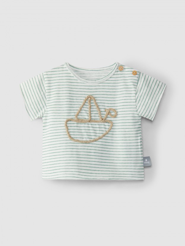 T-shirt brodé avec cordon T-shirt brodé avec cordon