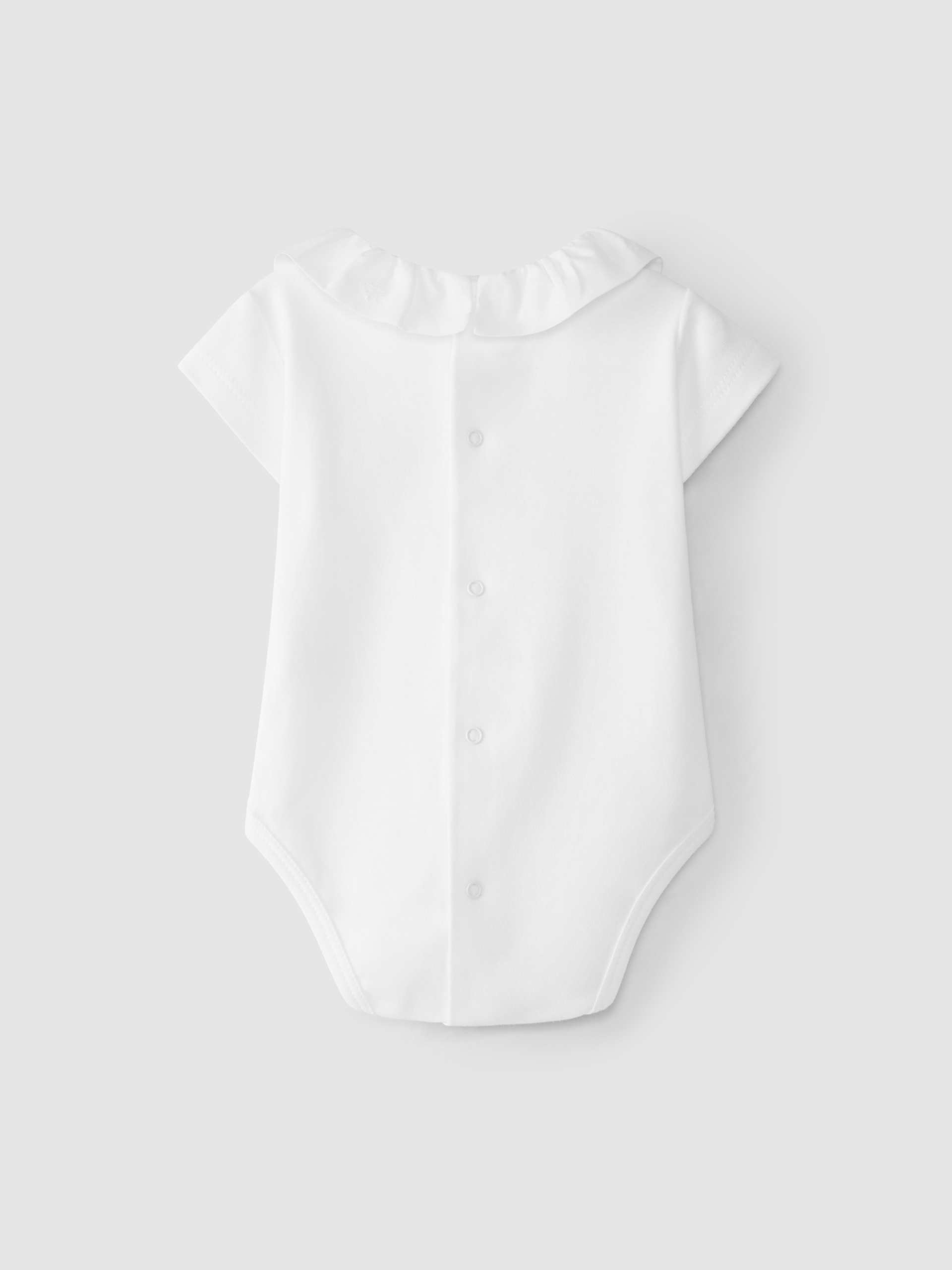 Bodysuit ruffled collar cross stitch embroidery