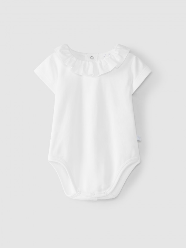 Bodysuit ruffled collar cross stitch embroidery Bodysuit ruffled collar cross stitch embroidery