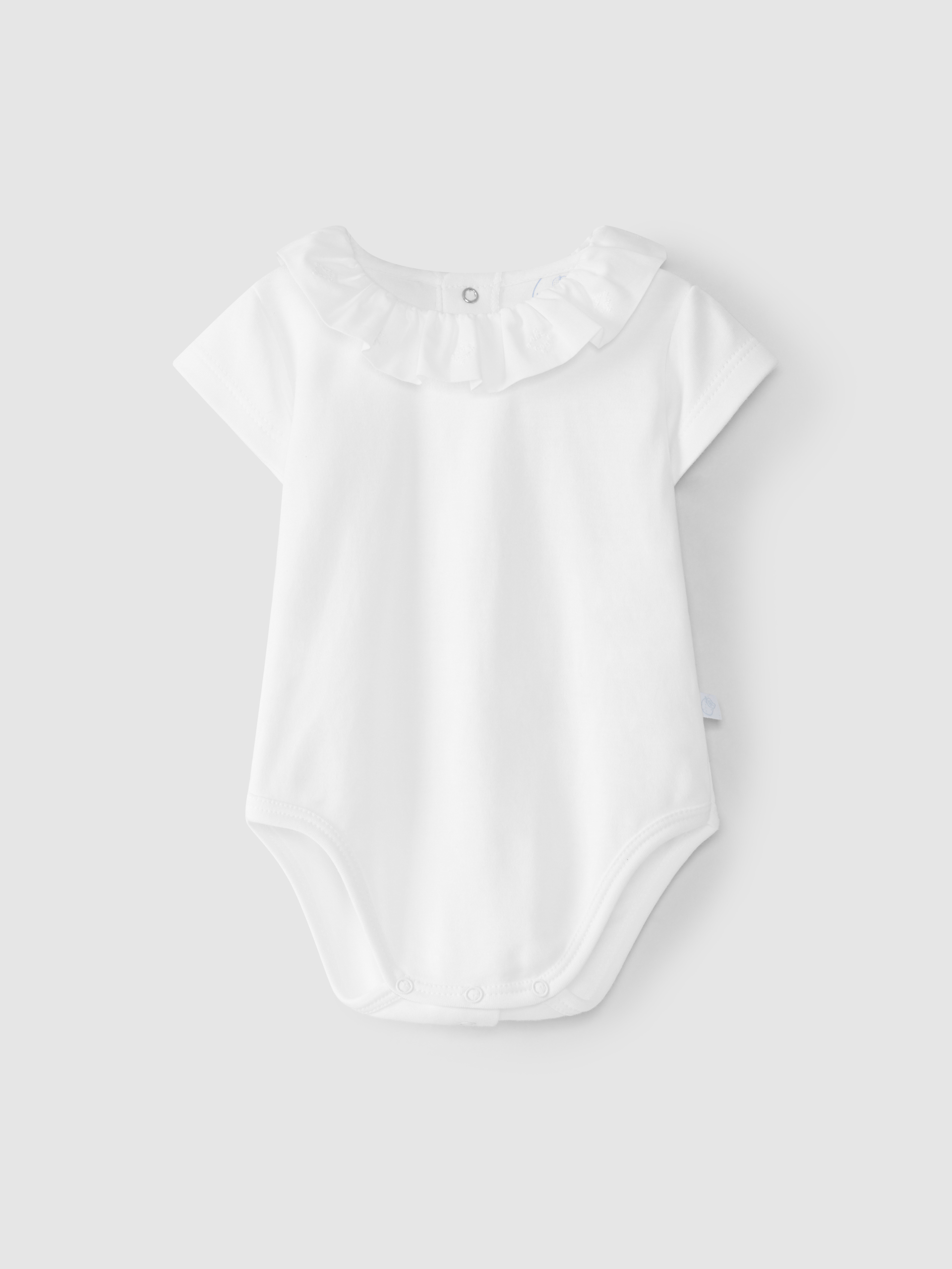 Bodysuit ruffled collar cross stitch embroidery