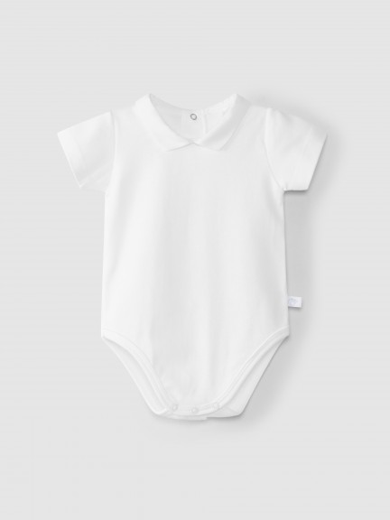 Bodysuit plain pointy collar Bodysuit plain pointy collar
