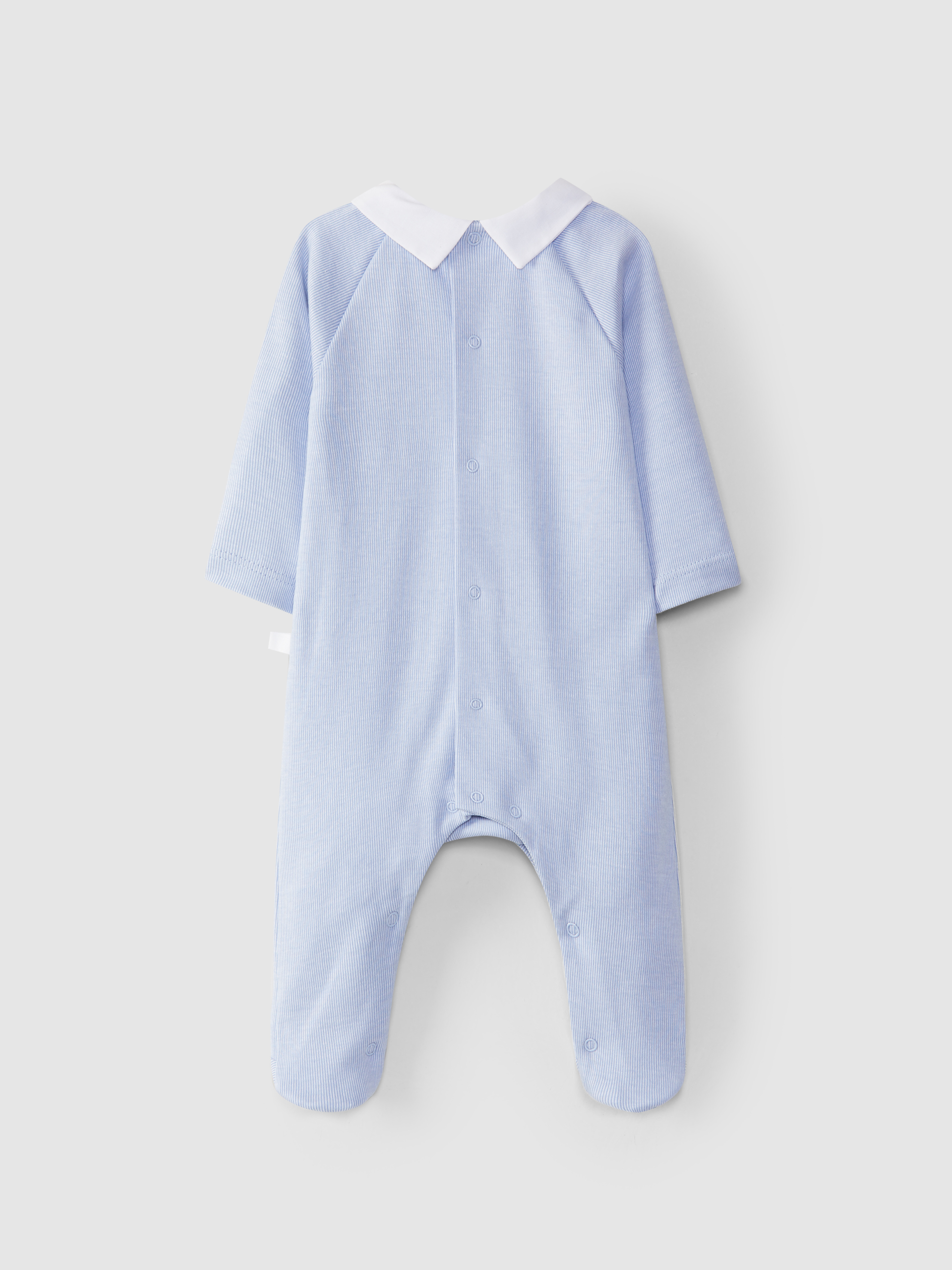 Babygrow risca fina com gola de bico