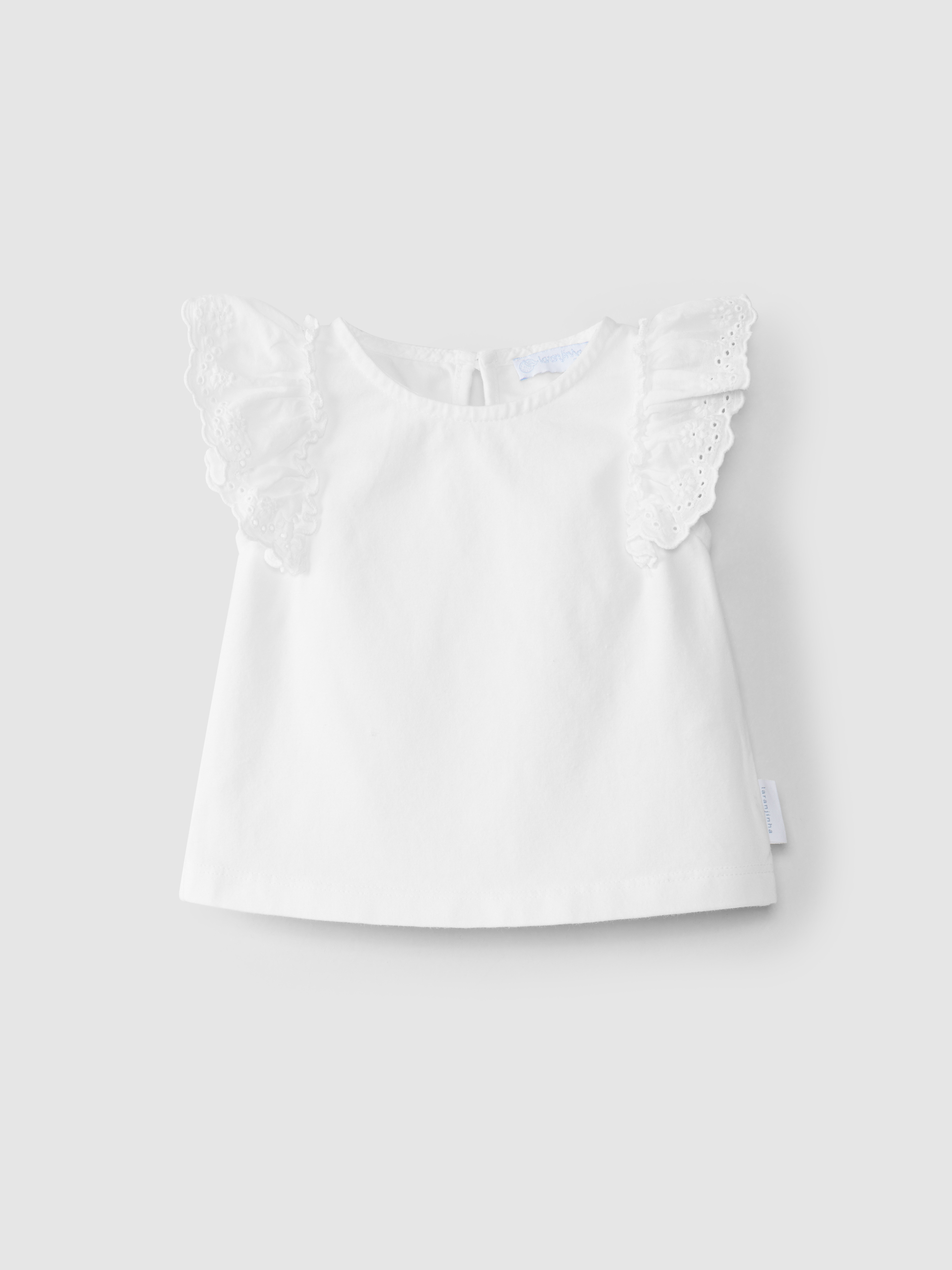 English embroidery T-Shirt with ruffle