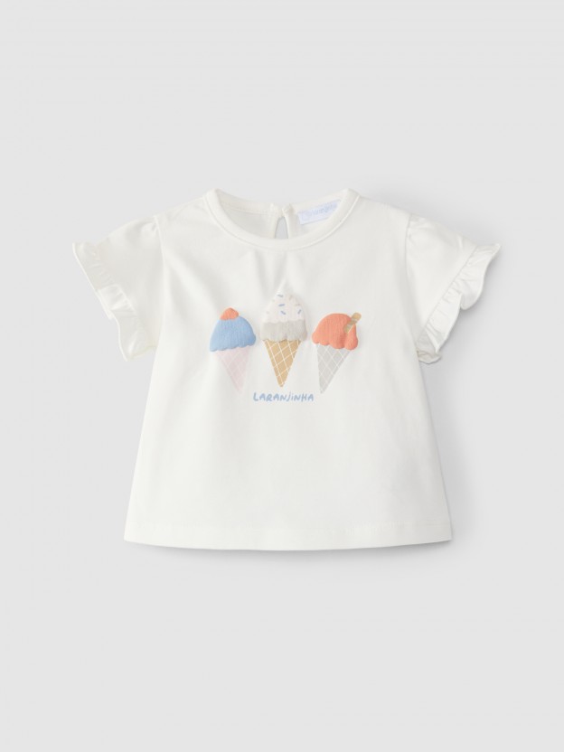 Embossed ice cream T-ShIrt