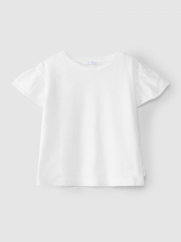 T-shirt ruffle sleeves