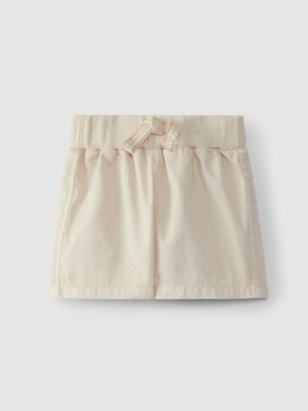 Shorts pull-up plain twill