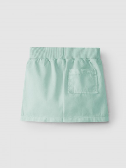 Pantalón corto pull-up sarga lisa Pantalón corto pull-up sarga lisa